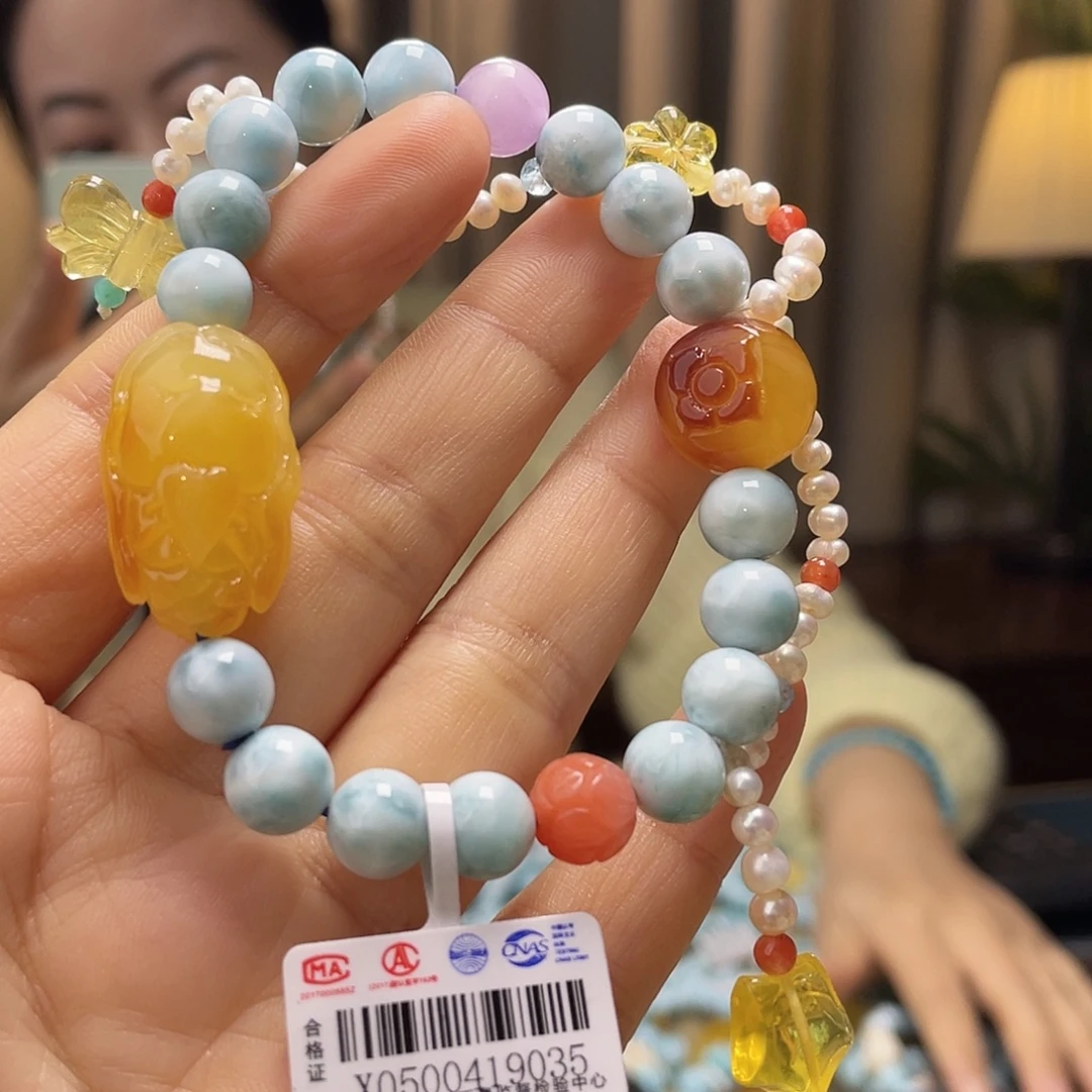 蜜蜡未镶嵌裸石手串