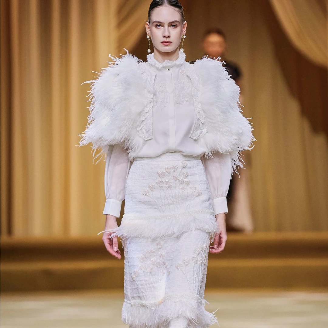 Marie Elie【桂魄流光】新款钉珠上衣半裙EAF42D97520 EAF42P30420