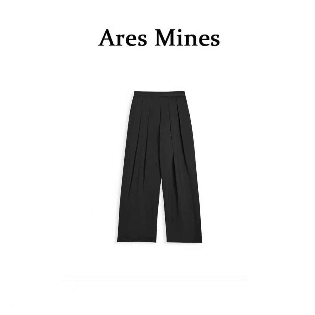 【盛朗熙Ares Mines】松弛边缘 慵懒格调垂感高腰魔术贴直筒西裤