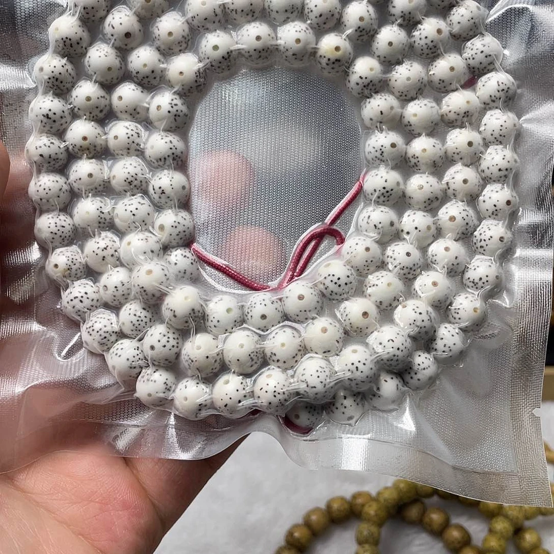 星月菩提把件张***旗原生态大留白10*10正圆108