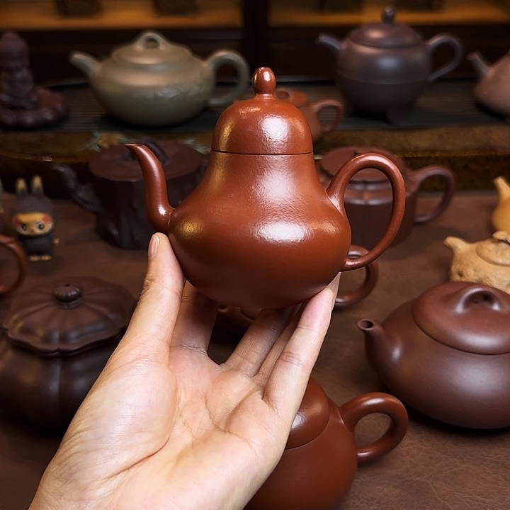 茶壶紫砂思婷壶，朱泥