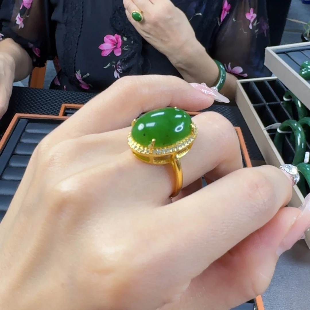 和田玉（碧玉）戒指合金