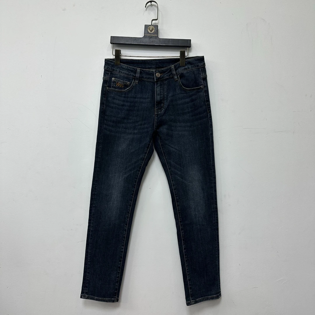 25012男士秋款不加绒厚款蓝牛仔裤修身小脚