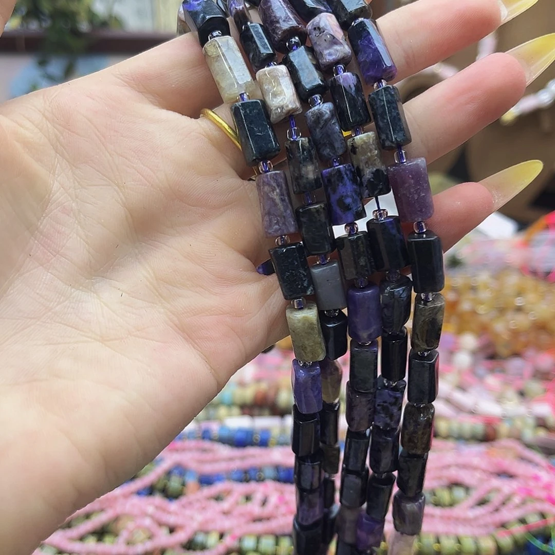 未镶嵌玛瑙/玉髓珠宝半成品/紫龙晶8*12mm /17号