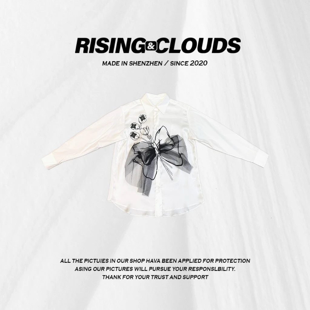 RISING&CLOUDS小云姐【春和】深圳2025早春舒适休闲印花衬衫110302