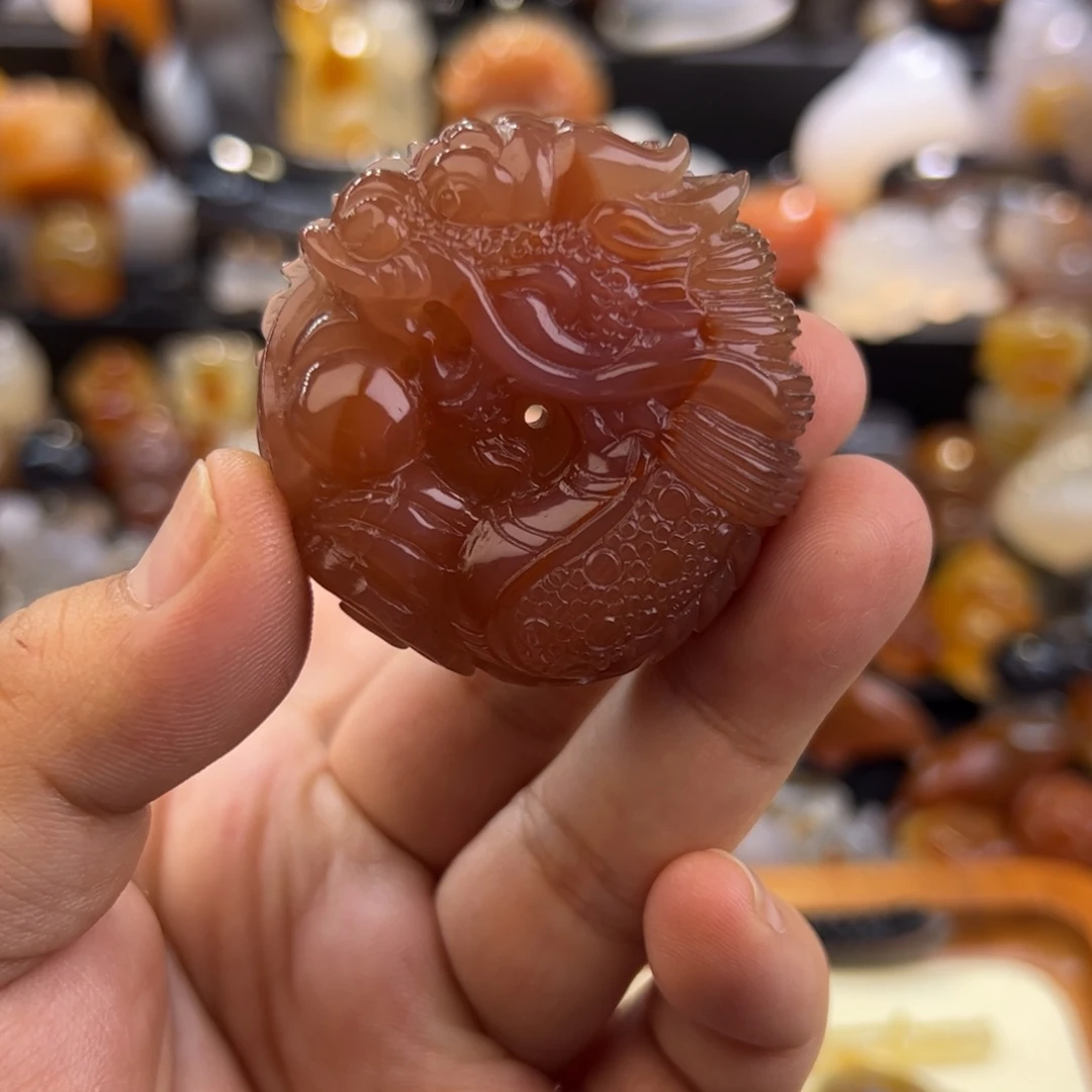 未镶嵌手玩摆件挂件定制玛瑙龙扣