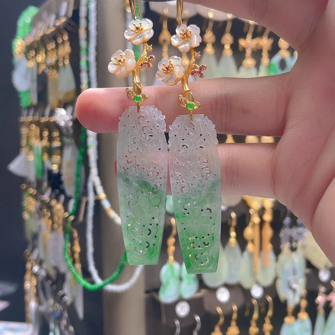 翡翠未镶嵌耳饰翡翠