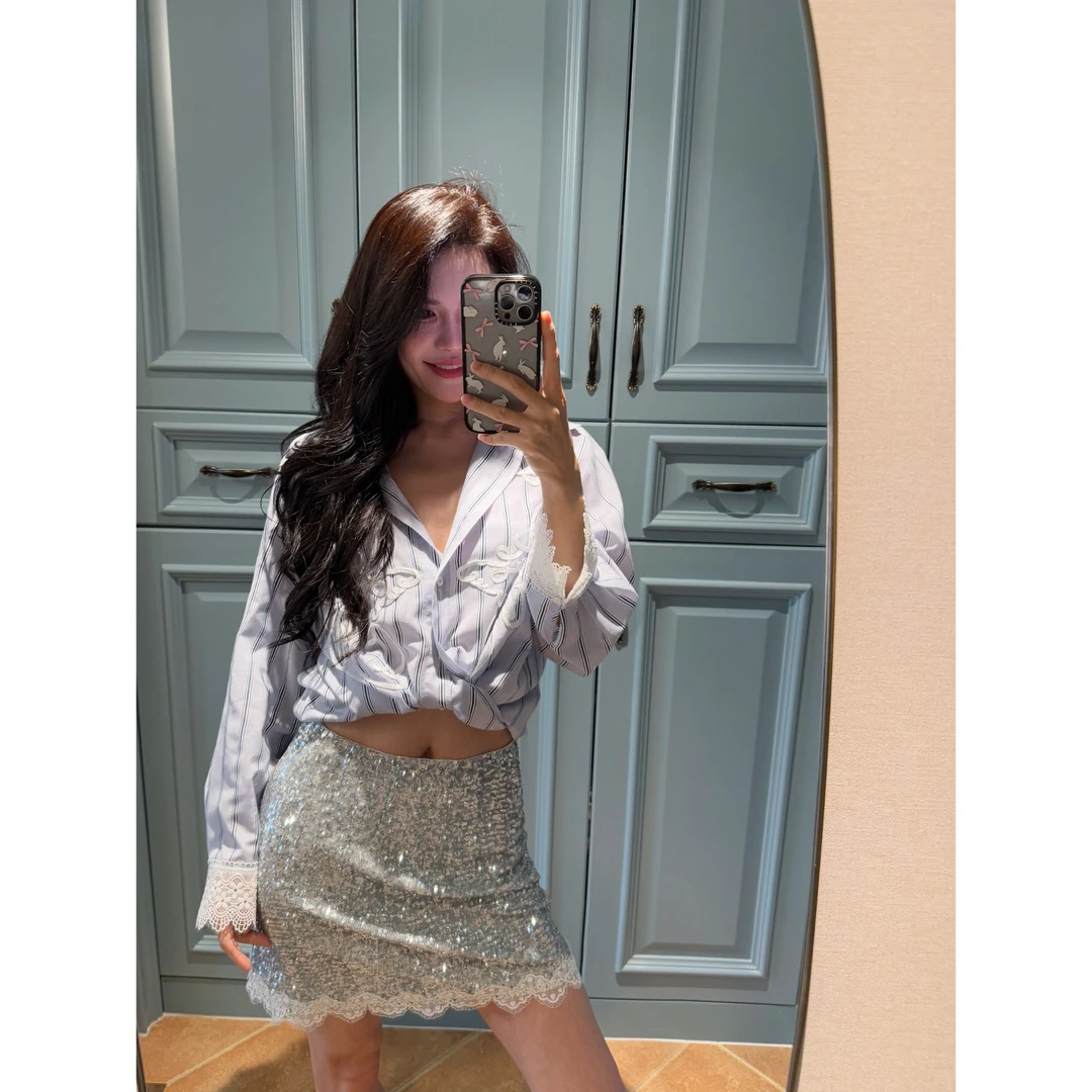 绣花刺绣开衫衬衣，时尚博主单品，气质通勤百搭