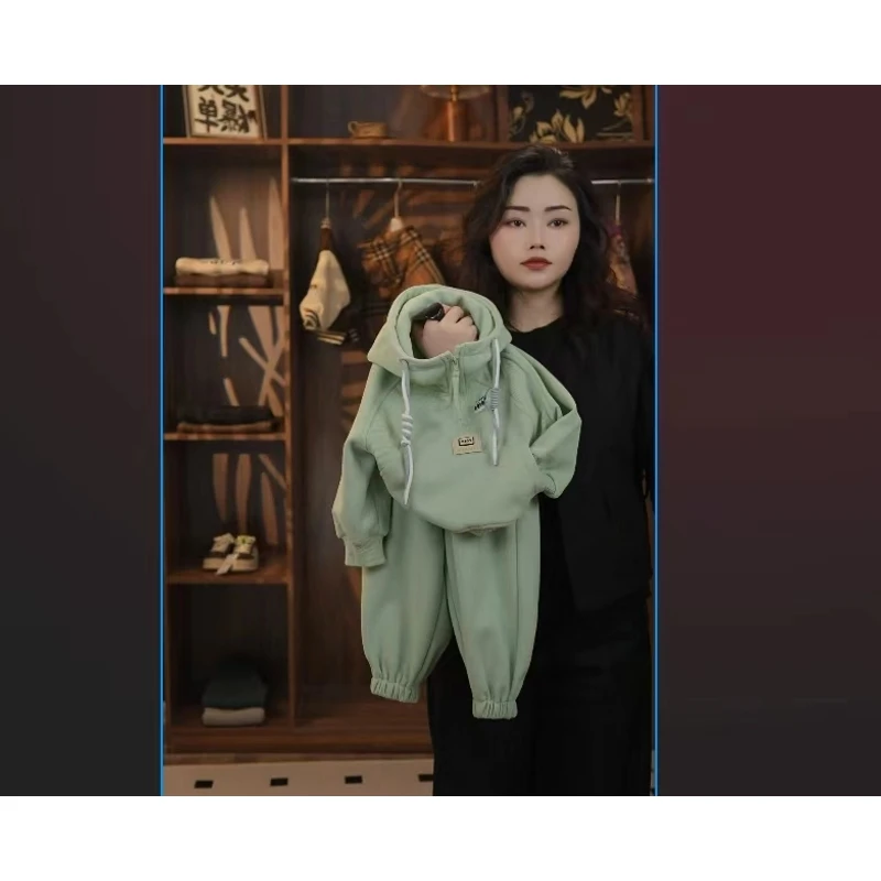 春季儿童洋气连帽宽松套装宝宝运动休闲韩版时尚炸街两件套