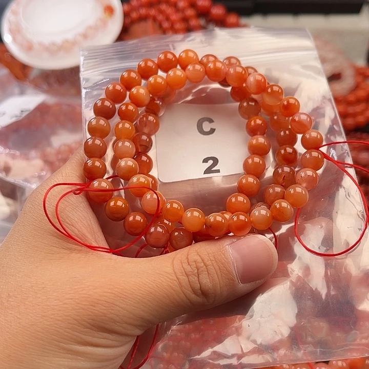 南红玛瑙未镶嵌多样性发货默认微瑕称重7mm3条