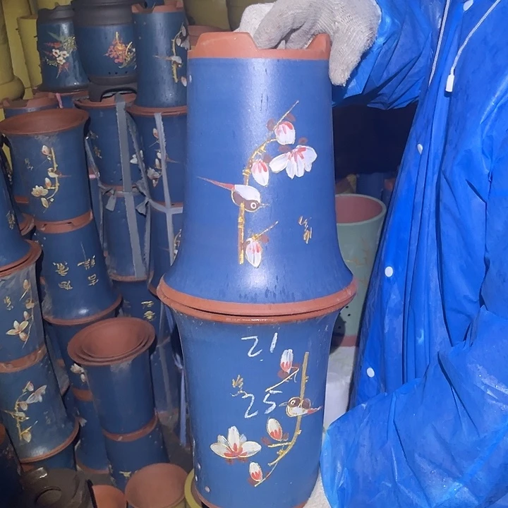 紫砂紫砂花盆和一