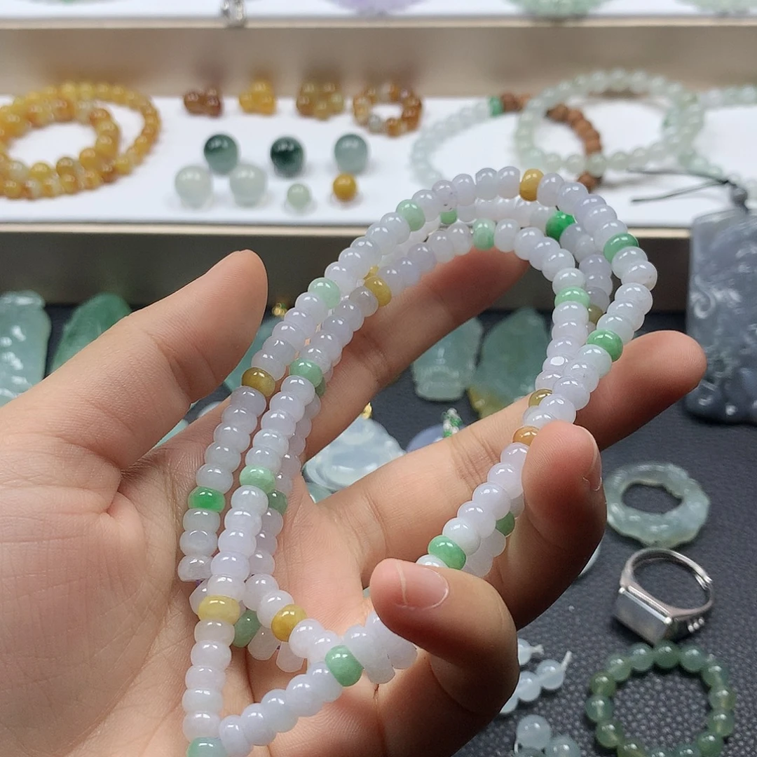 翡翠未镶嵌颈饰珠链