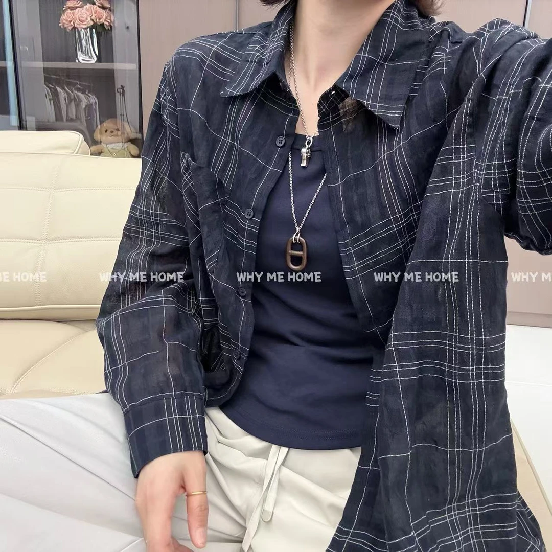【 线条衬衣】经典款百搭洋气格子衬衣95029