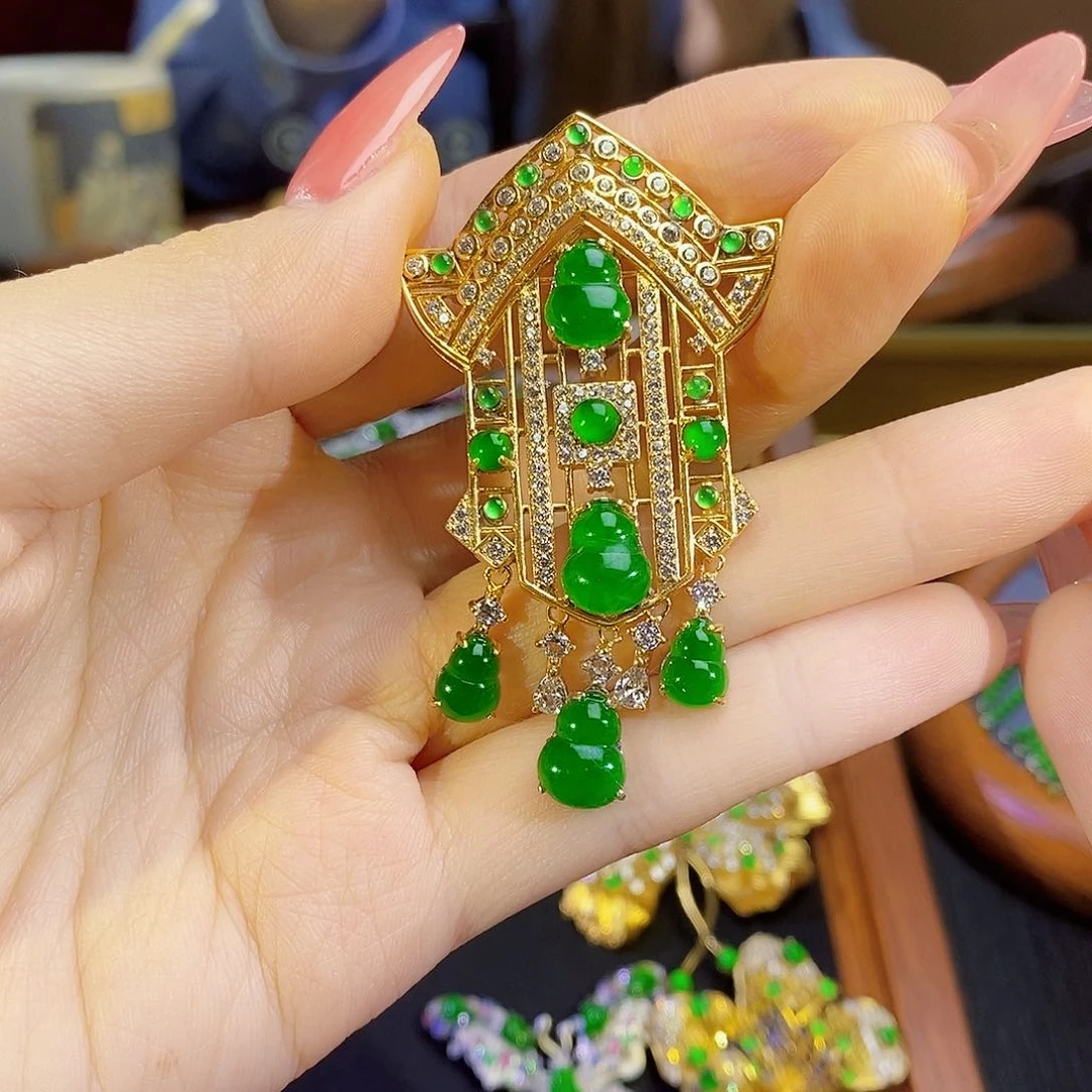 银S925镶嵌翡翠耳饰