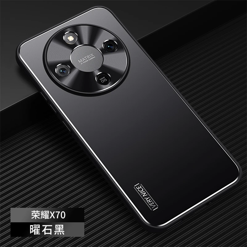 适用荣耀X70手机壳honor X70金属镜头圈男女新款微磨砂保护套防摔