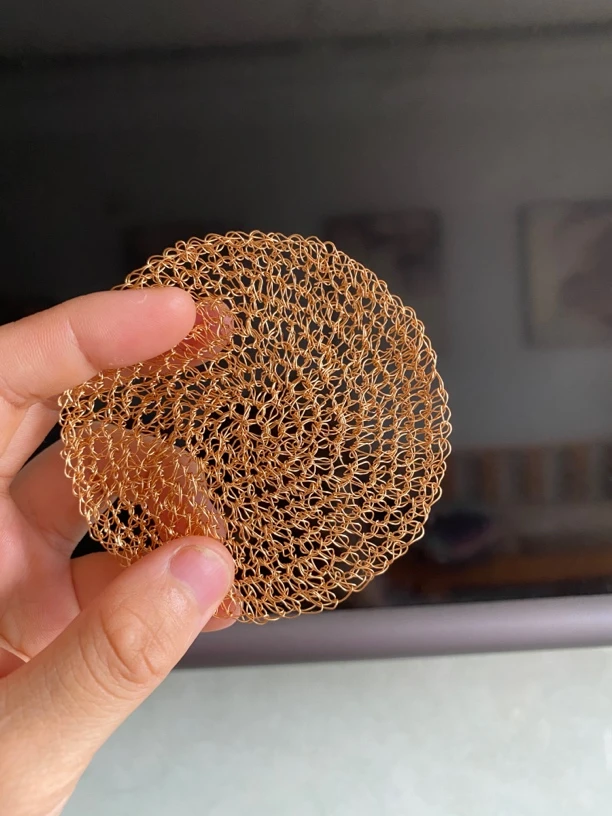 纯手工钩织铜丝杯垫金属杯垫承紫砂壶垫承壶垫茶具垫高级小众DIY
