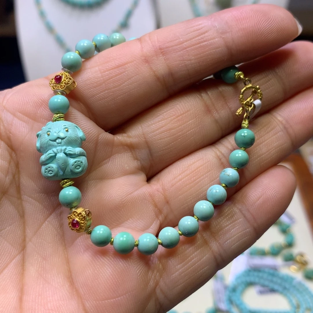 绿松石18K金镶嵌单圈