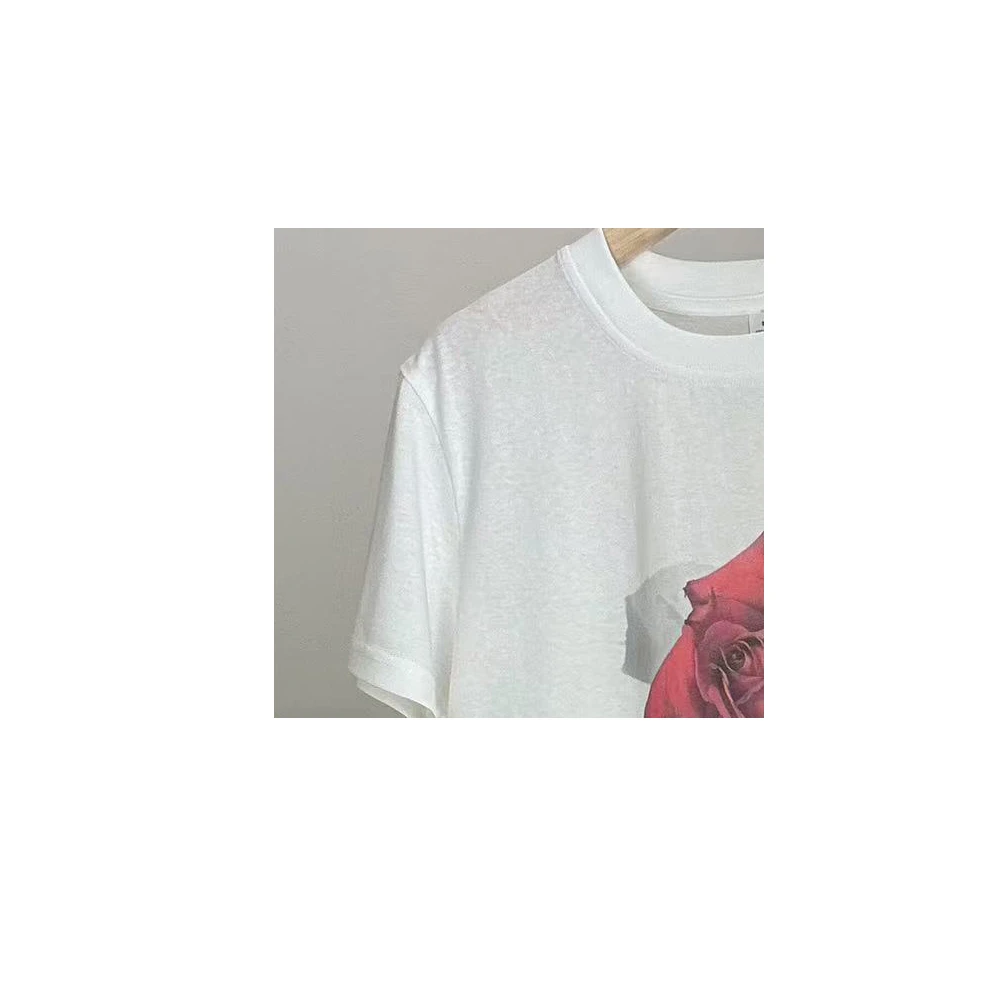 【玫瑰花】夏百搭正肩女款印花数码印花设计款短袖T恤AX017