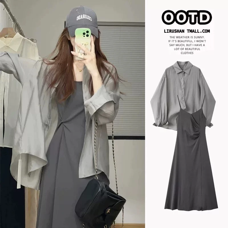 女装夏装套装2025新款爆款休闲显瘦百搭气质文艺连衣裙时尚套装