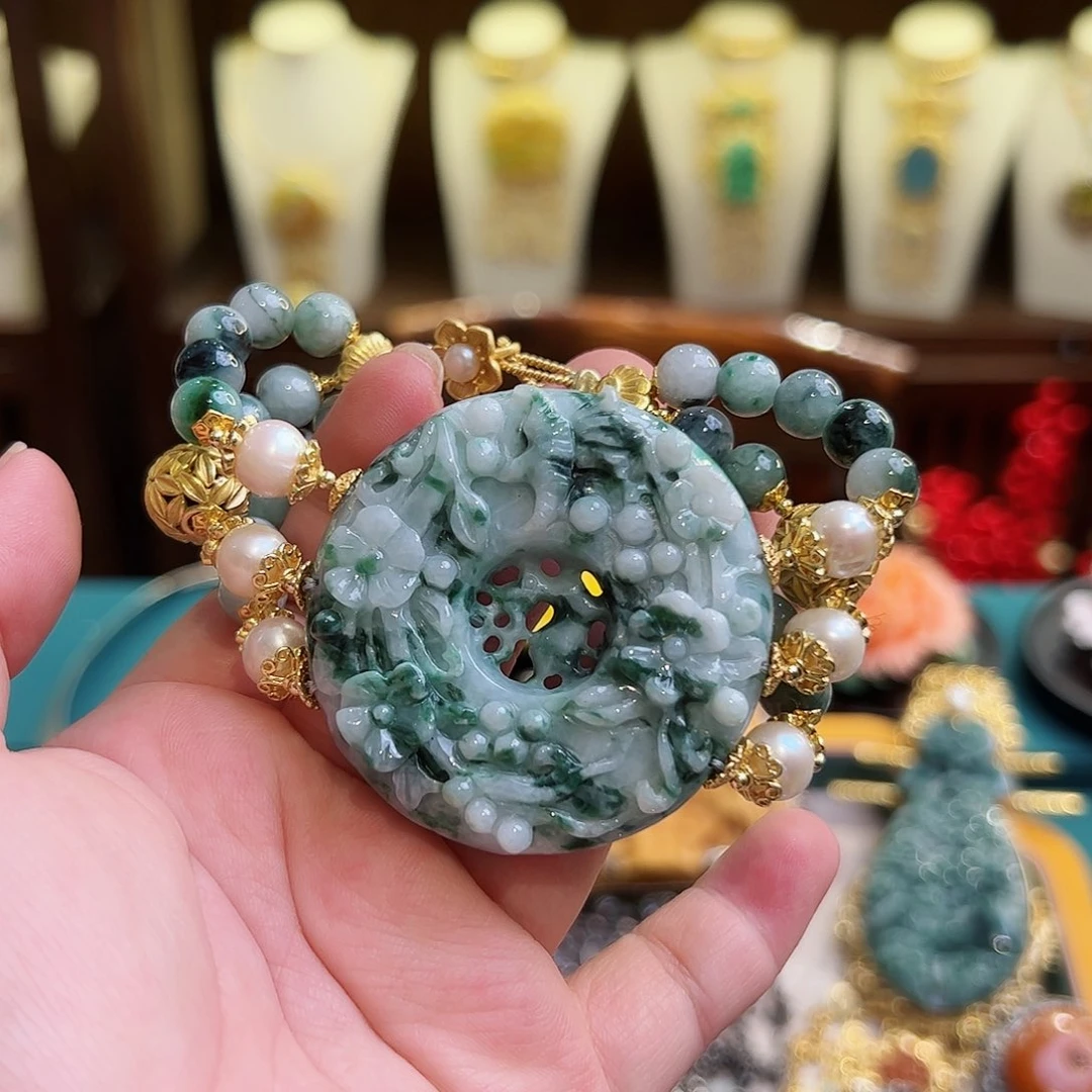 翡翠手链未镶嵌古风