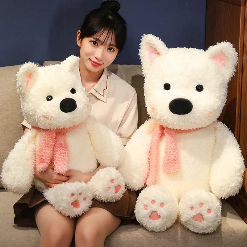 可爱围巾修狗公仔毛绒玩具西高地抱枕小狗玩偶睡觉送女朋友礼物