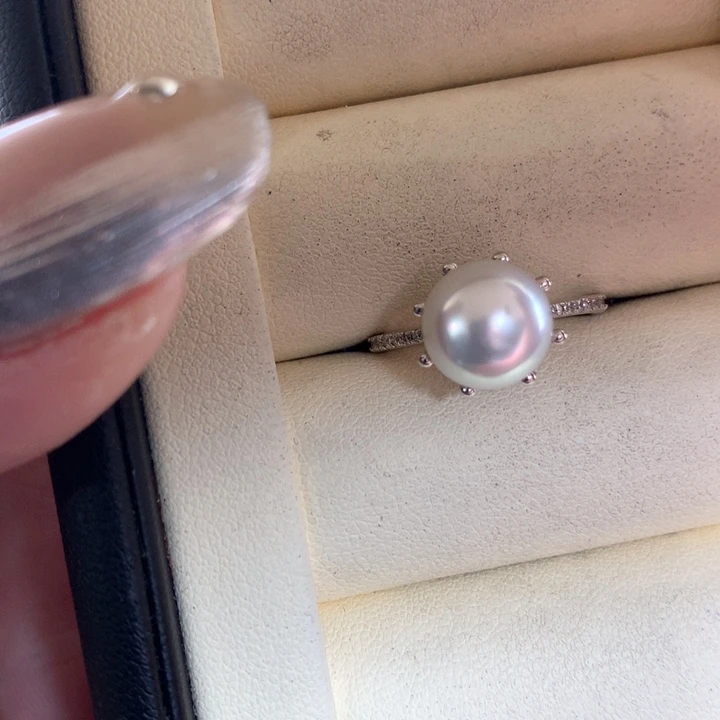 银S925镶嵌戒指海水珍珠