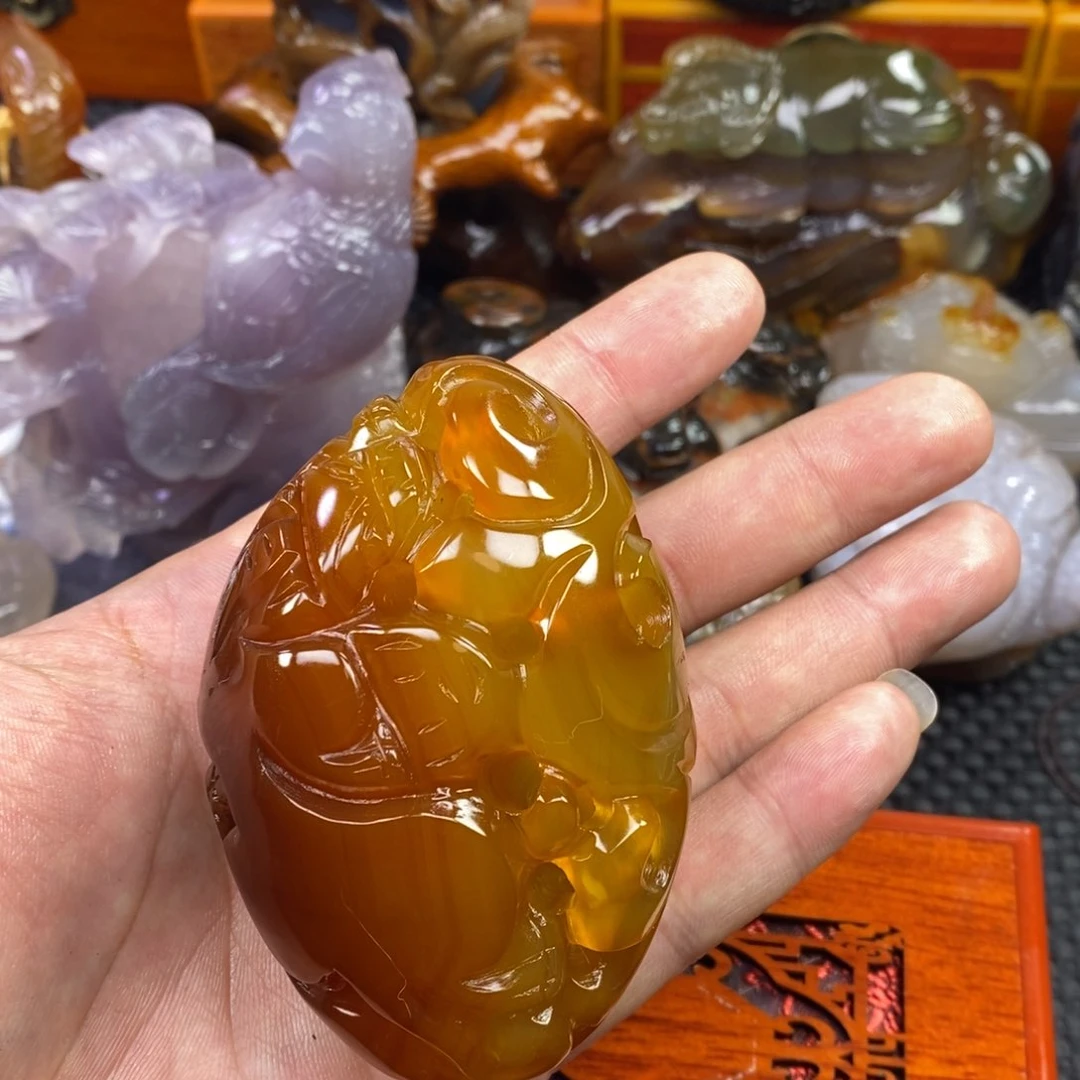 玛瑙/玉髓手把件未镶嵌用****8