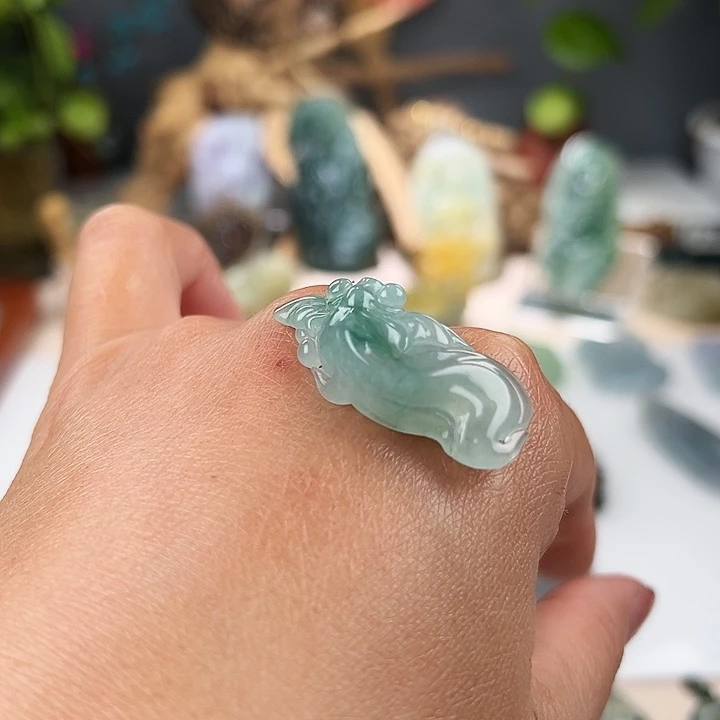 翡翠未镶嵌颈饰力争上游