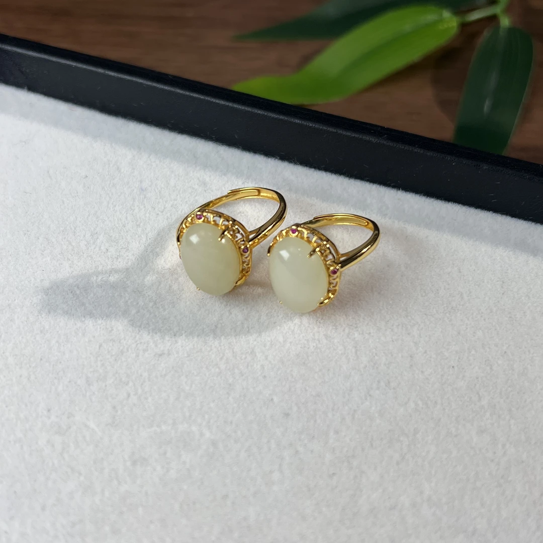 【睿泽鉴宝】S925和田玉戒指多样性发一  14*10*5 HD2960