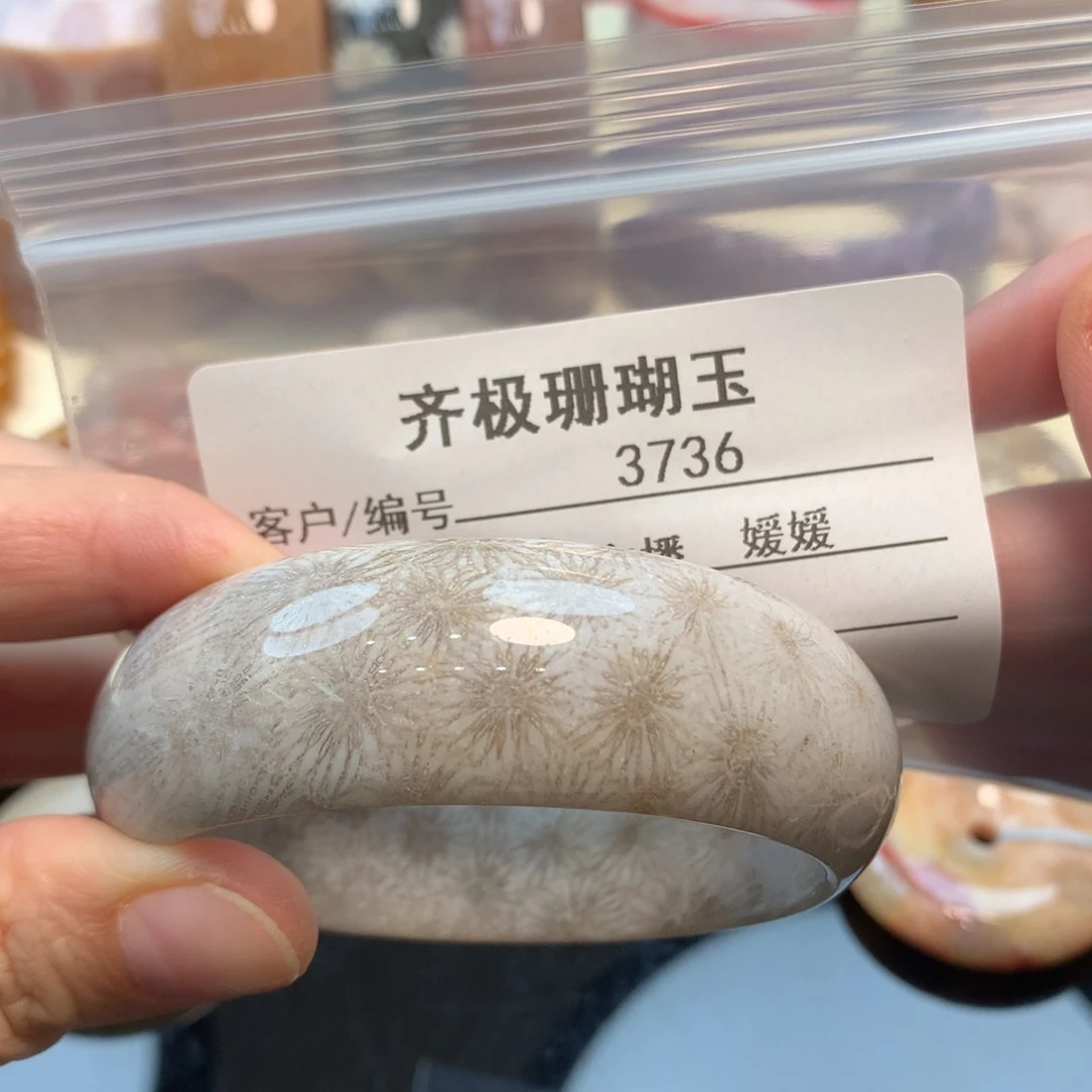 硅化珊瑚（珊瑚玉）手镯未镶嵌是**咧