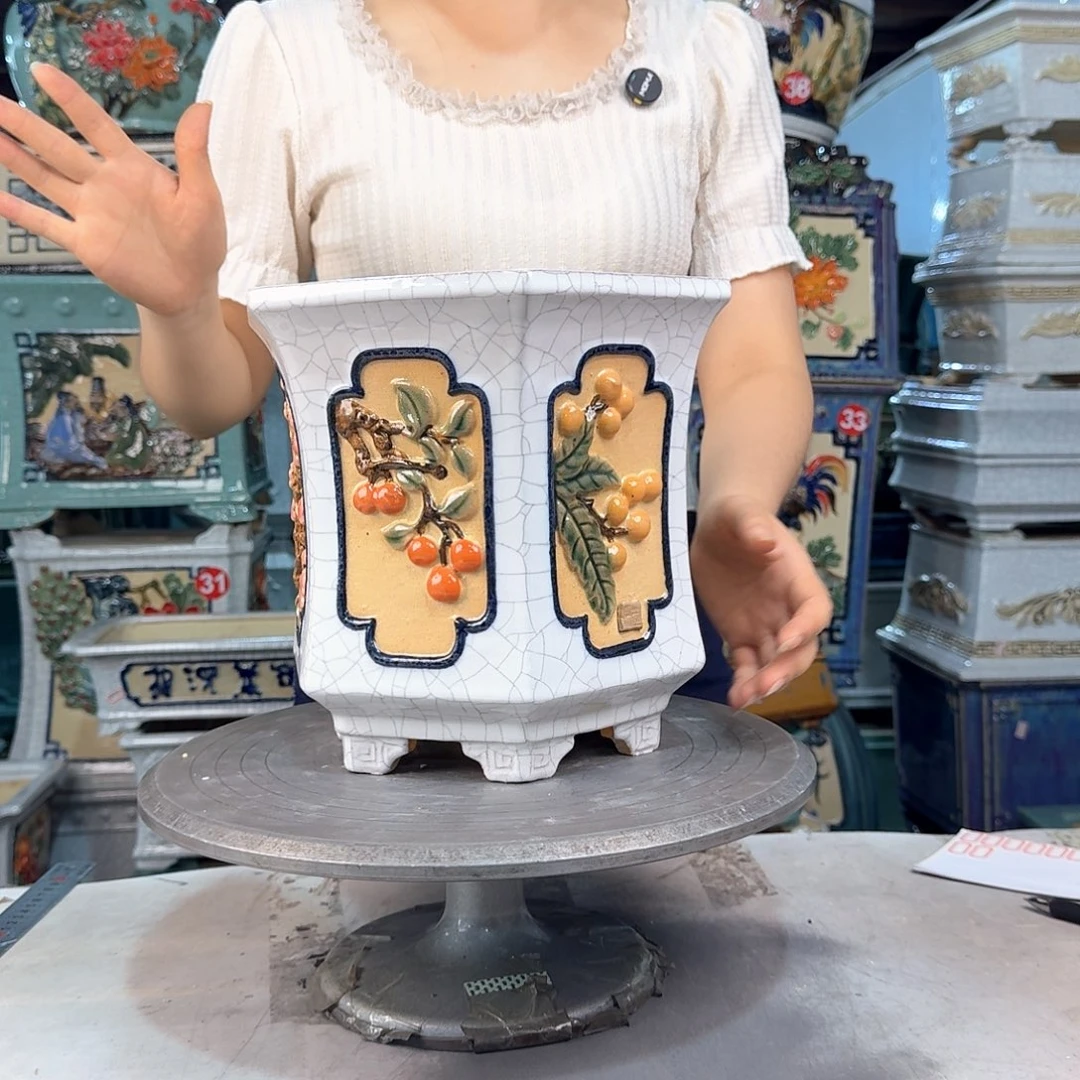 废***功石湾盆……210……石湾盆