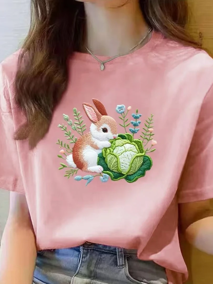 【100%纯棉】上新女款女士百搭潮流短袖t恤春夏圆领显瘦半袖