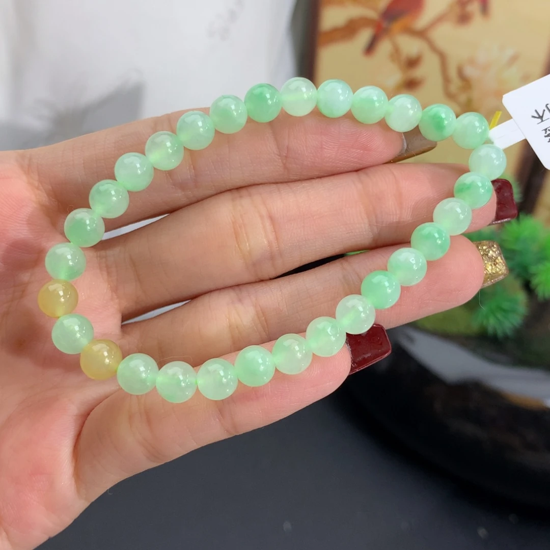 翡翠未镶嵌手串卡6胶润晴手串