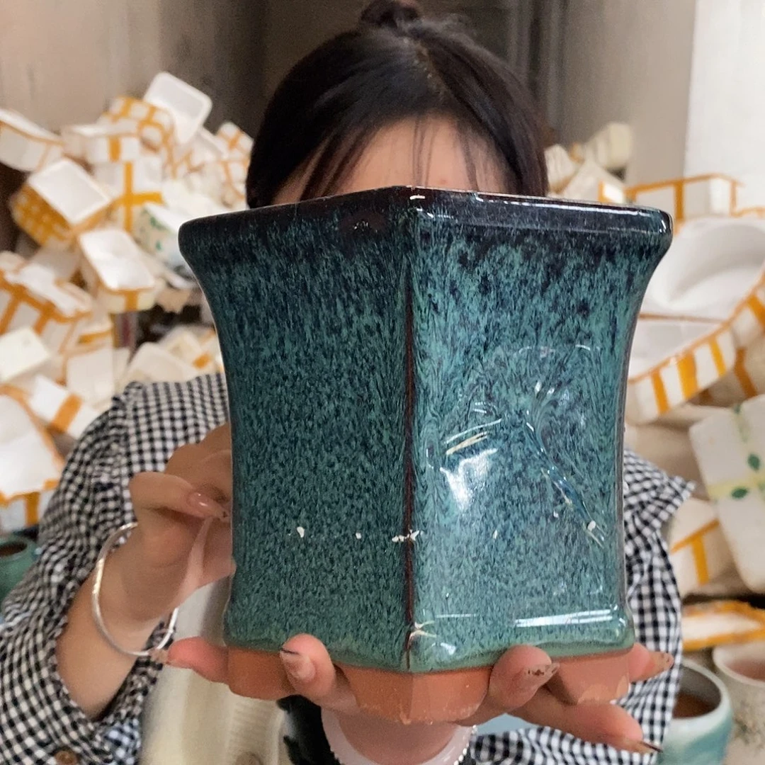 花盆紫砂瑕疵口径17高17