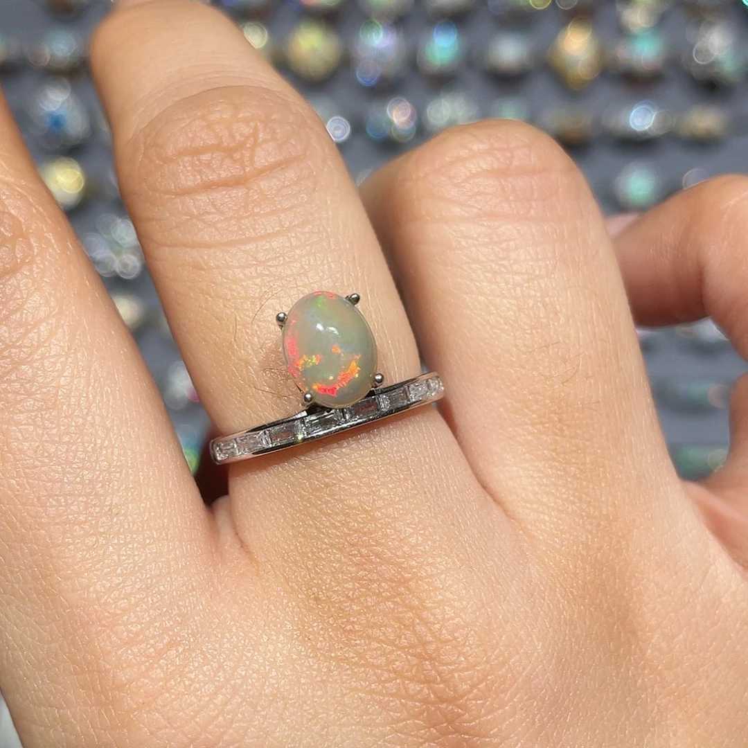 欧泊银S925镶嵌戒指【不退不换 君子协议 慎重下单】