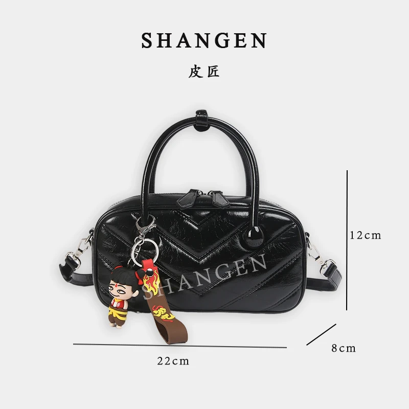 【尚恩CC】SKL-7519-黑色-轻奢时尚女士新款手提单肩斜挎包