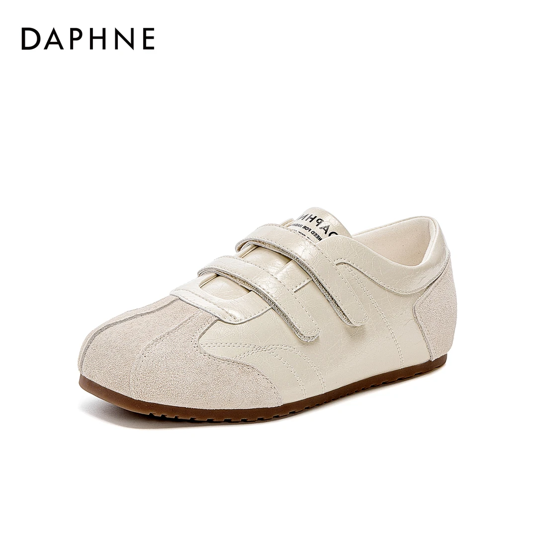 【宋茜代言】2025达芙妮秋季德训鞋拼色魔术贴时尚休闲鞋软底女鞋