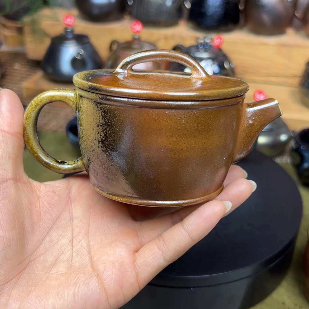 云南建水紫陶古法柴烧壶