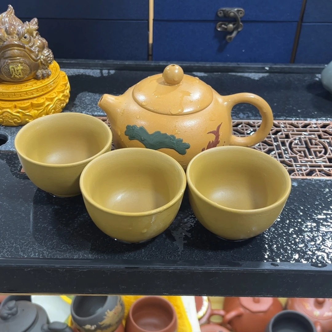 紫砂茶杯一壶3杯紫砂壶