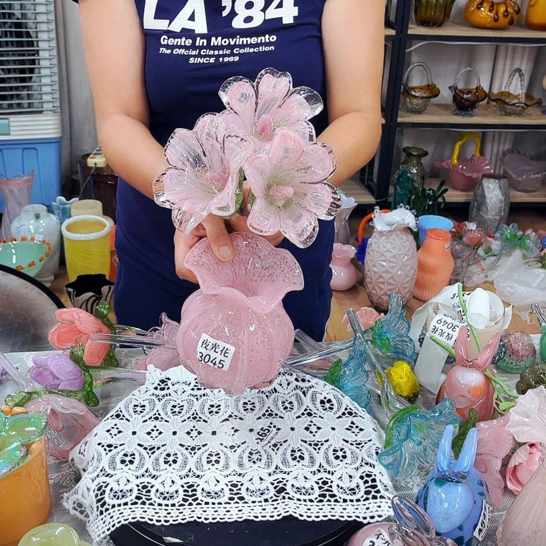 3朵夜光花1夜光瓶 家悦琉璃工艺品
