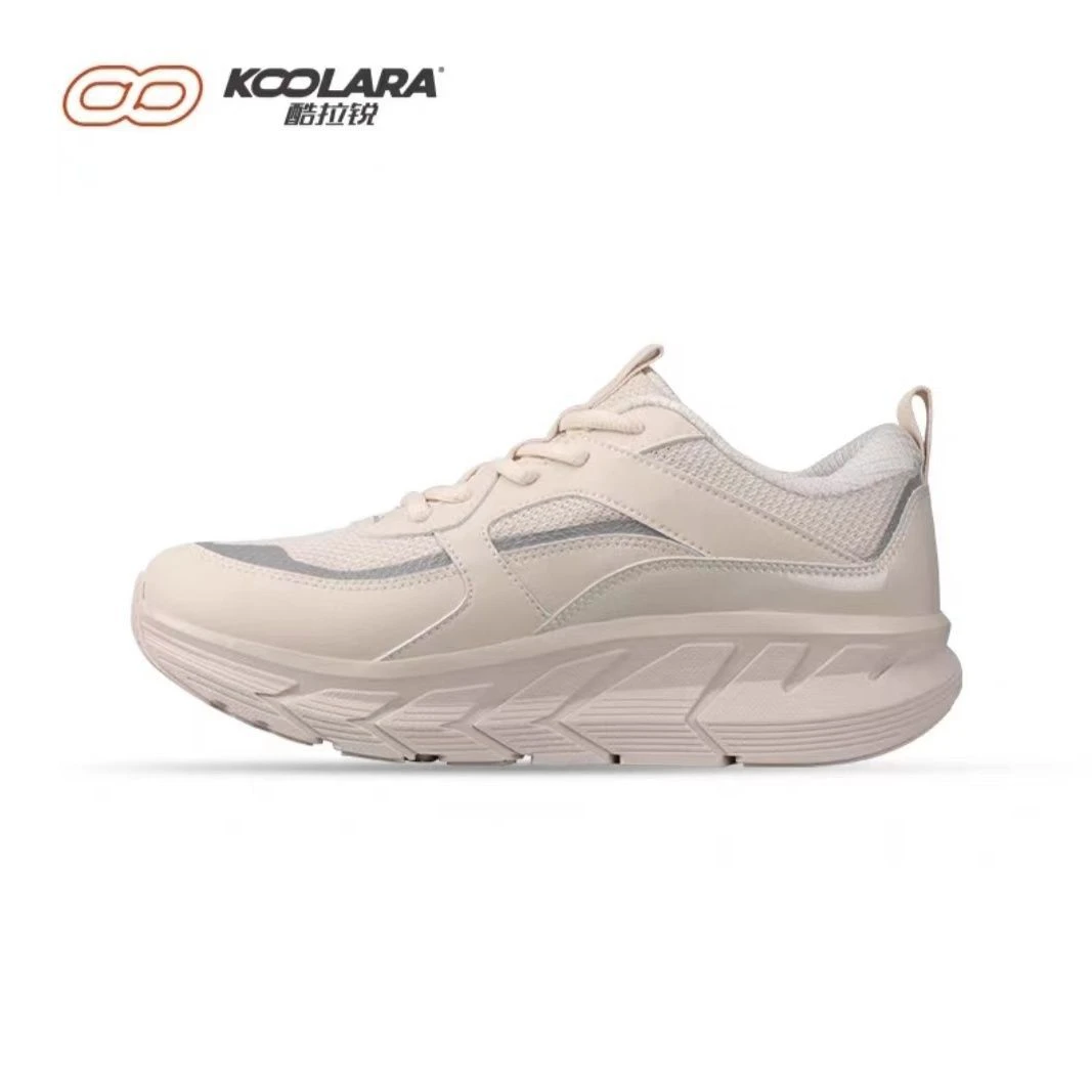 酷拉锐阳光海岸米白色女士百搭时尚透气复古休闲跑步鞋运动鞋