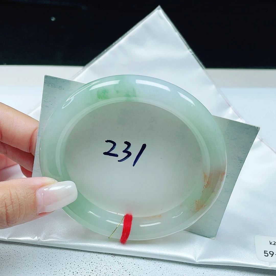 翡翠未镶嵌手镯 圆条59