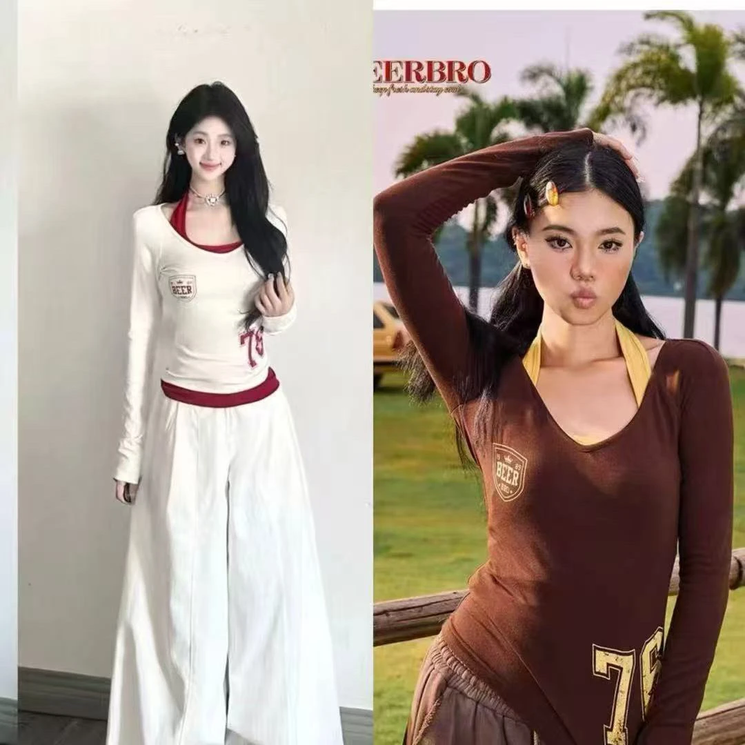 大码女装秋季洋气百搭撞色两件套ygcc5133