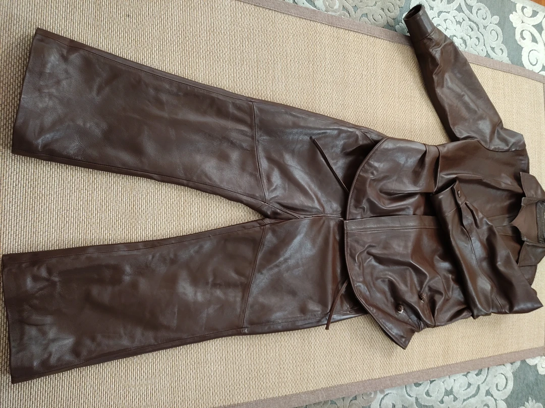 真皮绵羊皮油蜡皮复古盘扣时尚个性洋气套装