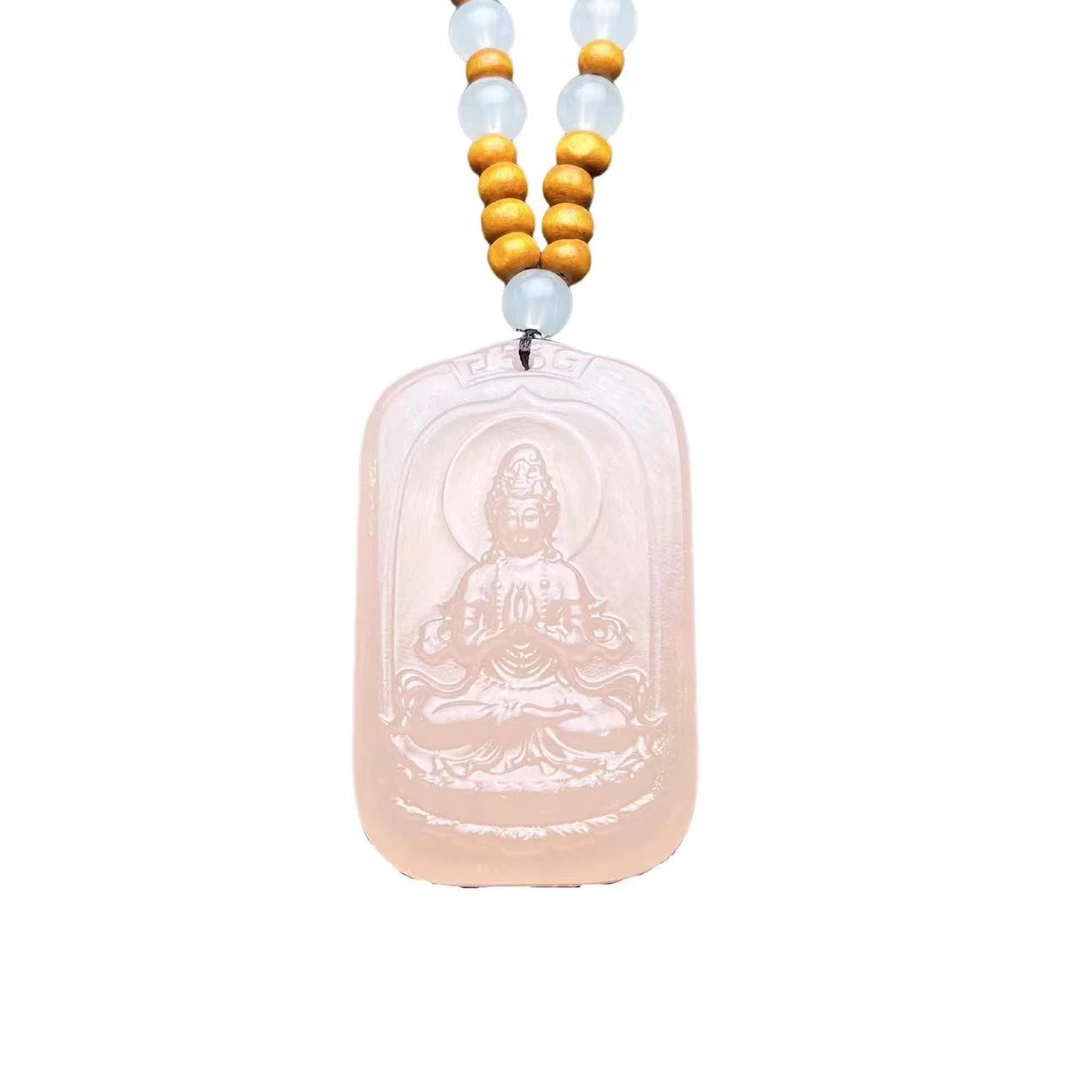 藕粉观音玉牌（赠珠链） H01-07