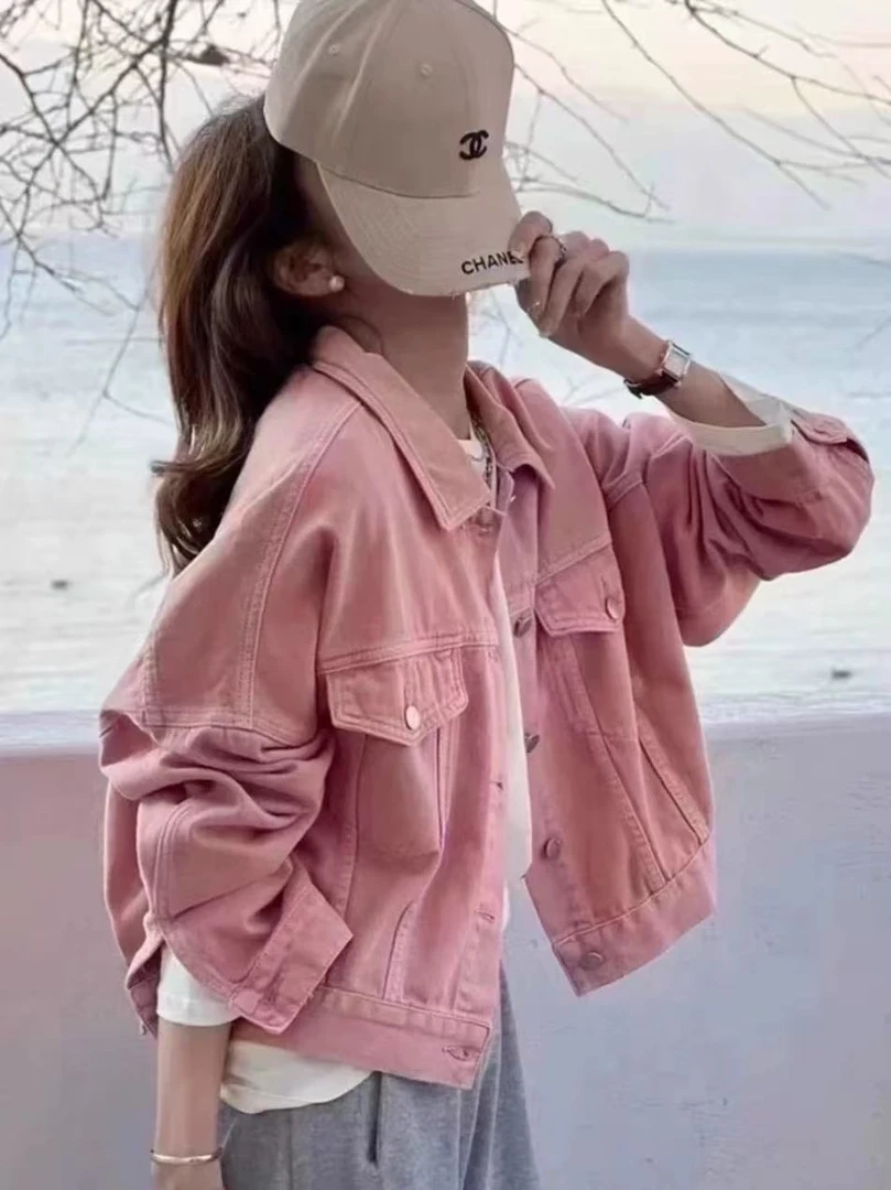 港风复古宽松百搭牛仔外套104