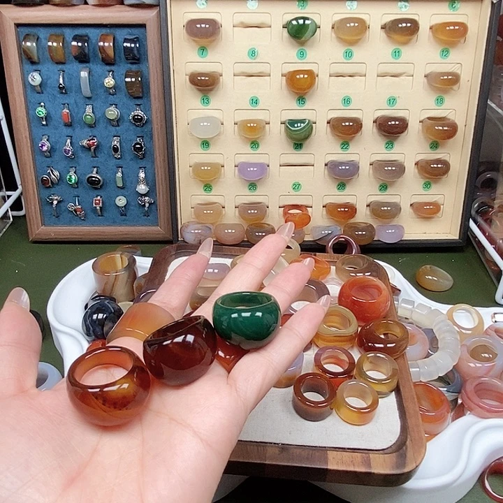 合金戒指玛瑙/玉髓猪*子