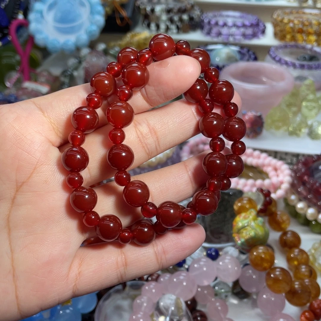 玛瑙/玉髓未镶嵌手链赵露思许妍同款红玛瑙