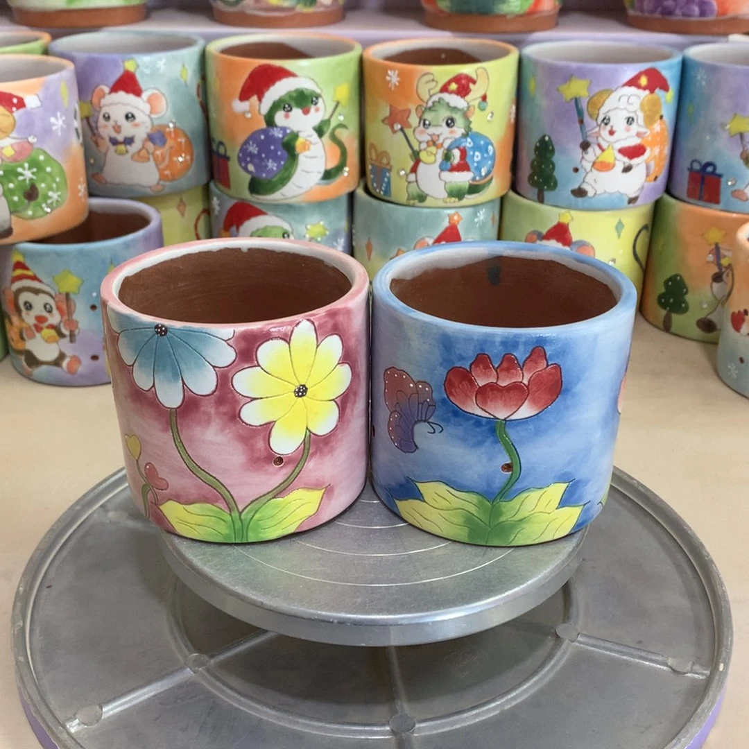 福利花盆，手绘花盆
