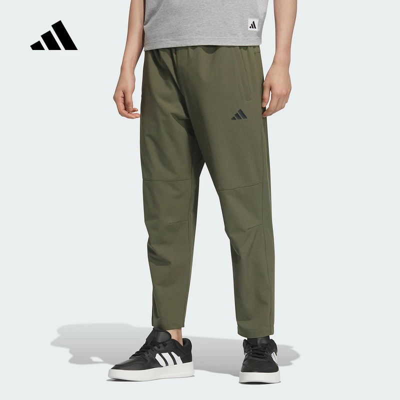 Adidas阿迪达斯男子MH ENT WVPNT速干透气军绿色运动长裤KC2878